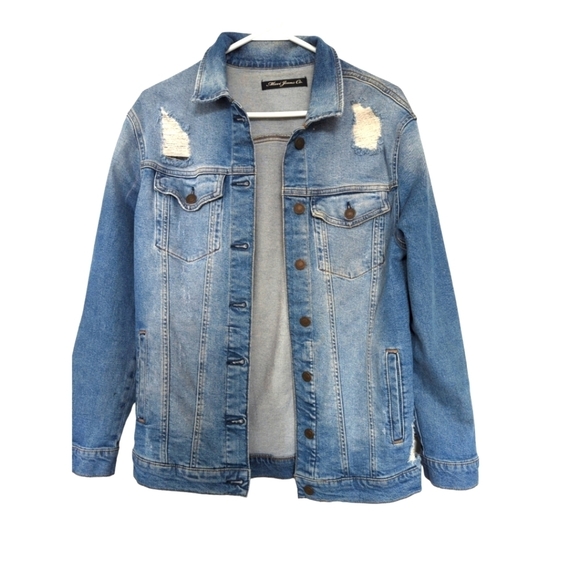 Mavi Jackets & Blazers - Mavi Light Blue Distressed Denim Jacket